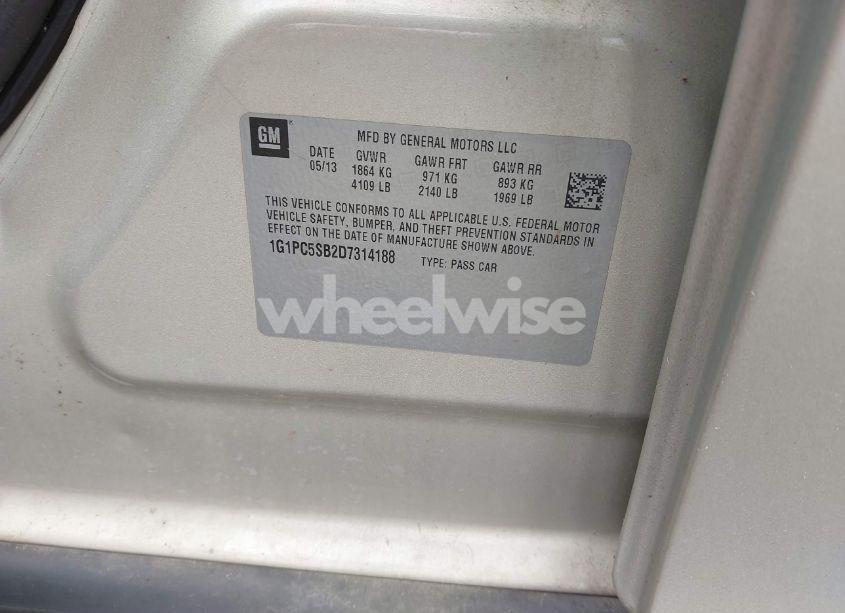 Photo 9 of 2013 Chevrolet Cruze 1LT AUTO (VIN 1G1PC5SB2D7314188)