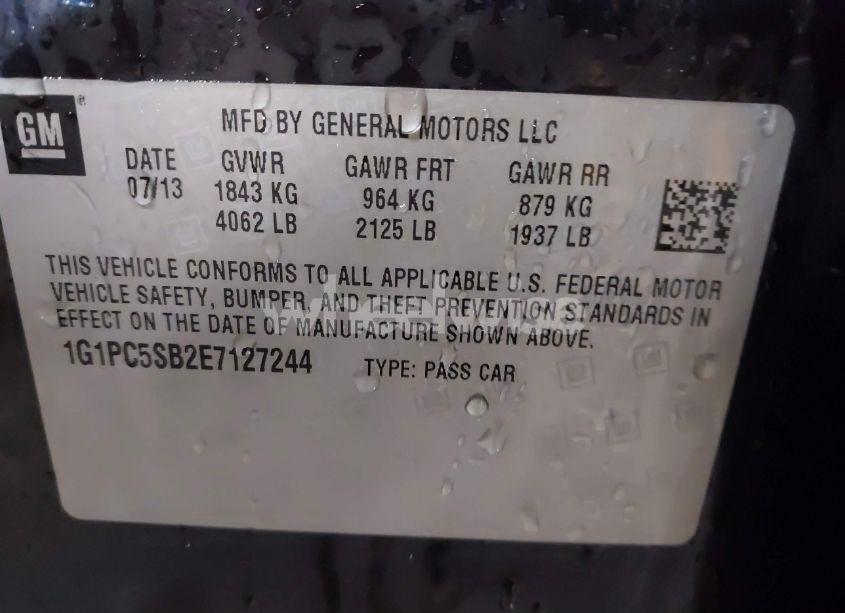 Photo 9 of 2014 Chevrolet Cruze 1LT AUTO (VIN 1G1PC5SB2E7127244)