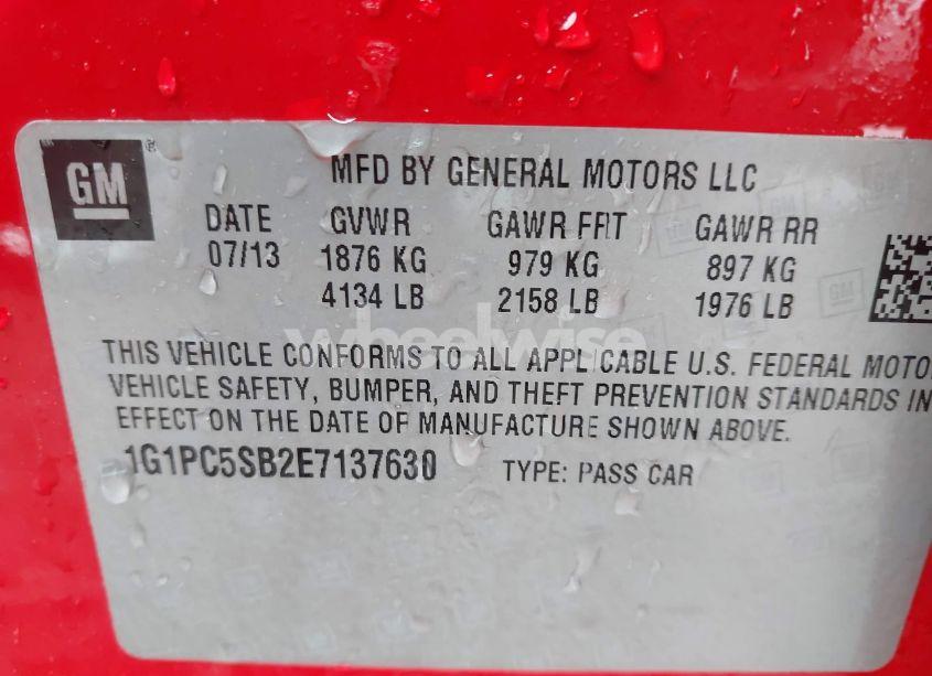 Photo 9 of 2014 Chevrolet Cruze 1LT AUTO (VIN 1G1PC5SB2E7137630)