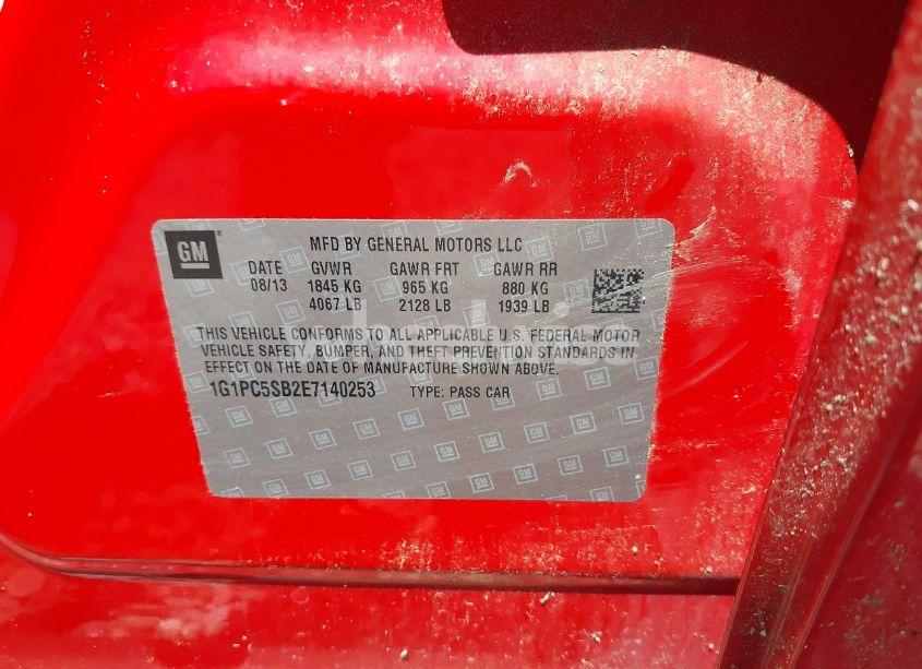 Photo 9 of 2014 Chevrolet Cruze 1LT AUTO (VIN 1G1PC5SB2E7140253)