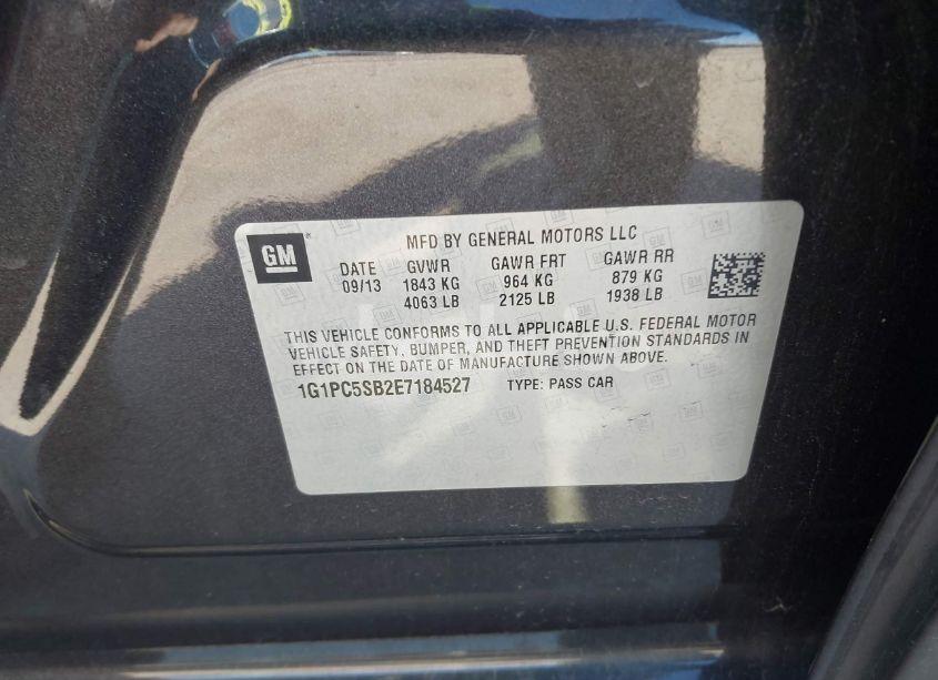 Photo 9 of 2014 Chevrolet Cruze 1LT AUTO (VIN 1G1PC5SB2E7184527)