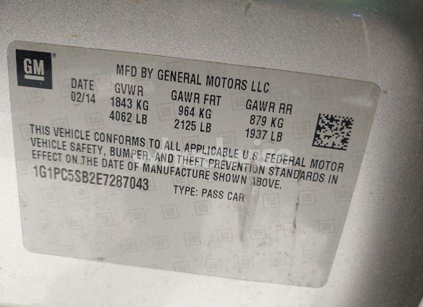 Photo 9 of 2014 Chevrolet Cruze 1LT AUTO (VIN 1G1PC5SB2E7287043)