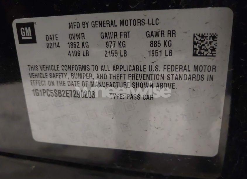 Photo 9 of 2014 Chevrolet Cruze 1LT AUTO (VIN 1G1PC5SB2E7290203)