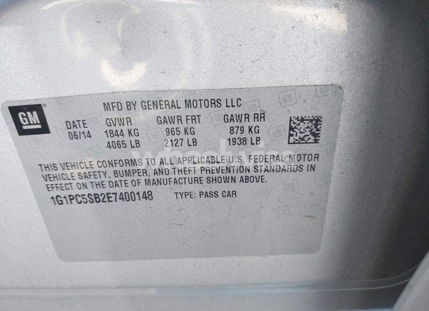 Photo 9 of 2014 Chevrolet Cruze 1LT AUTO (VIN 1G1PC5SB2E7400148)