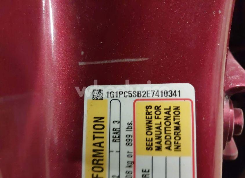 Photo 9 of 2014 Chevrolet Cruze 1LT AUTO (VIN 1G1PC5SB2E7410341)