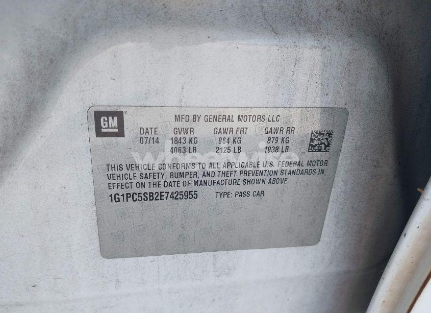 Photo 9 of 2014 Chevrolet Cruze 1LT AUTO (VIN 1G1PC5SB2E7425955)
