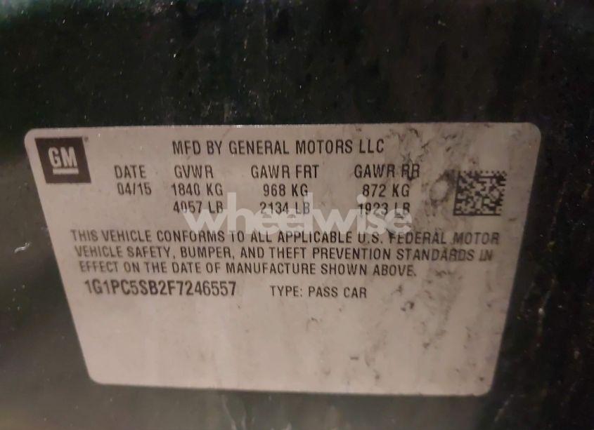 Photo 9 of 2015 Chevrolet Cruze 1LT AUTO (VIN 1G1PC5SB2F7246557)