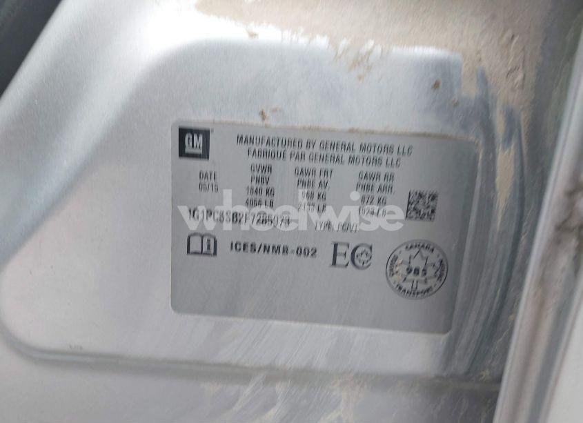 Photo 9 of 2015 Chevrolet Cruze 1LT AUTO (VIN 1G1PC5SB2F7285973)