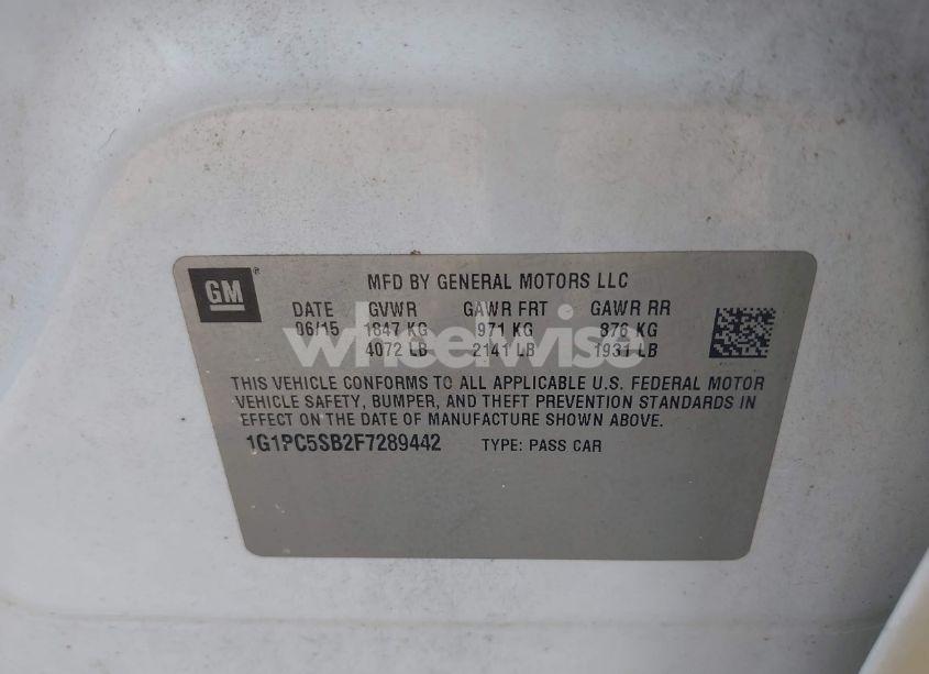 Photo 9 of 2015 Chevrolet Cruze 1LT AUTO (VIN 1G1PC5SB2F7289442)