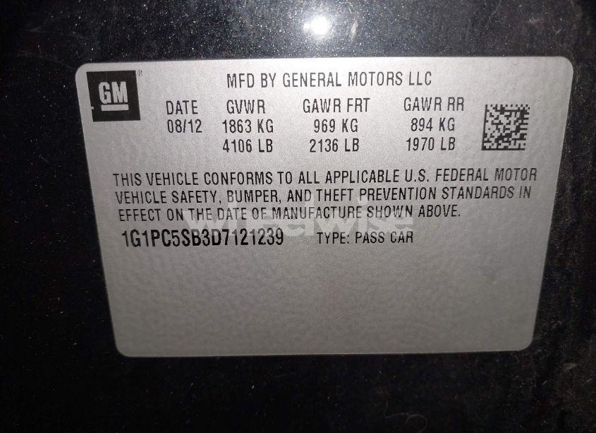 Photo 9 of 2013 Chevrolet Cruze 1LT AUTO (VIN 1G1PC5SB3D7121239)