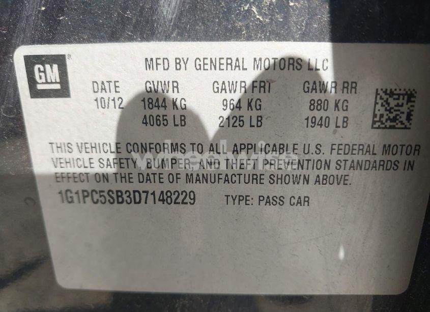 Photo 9 of 2013 Chevrolet Cruze 1LT AUTO (VIN 1G1PC5SB3D7148229)