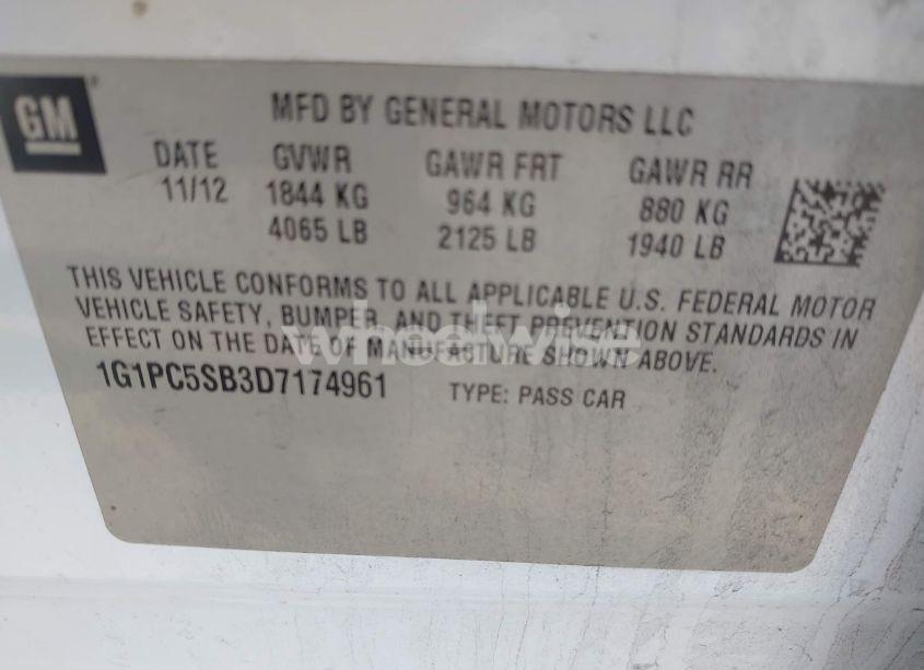 Photo 9 of 2013 Chevrolet Cruze 1LT AUTO (VIN 1G1PC5SB3D7174961)