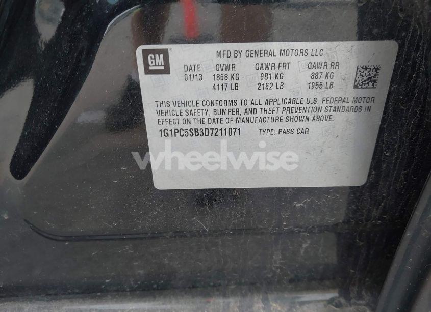 Photo 9 of 2013 Chevrolet Cruze 1LT AUTO (VIN 1G1PC5SB3D7211071)