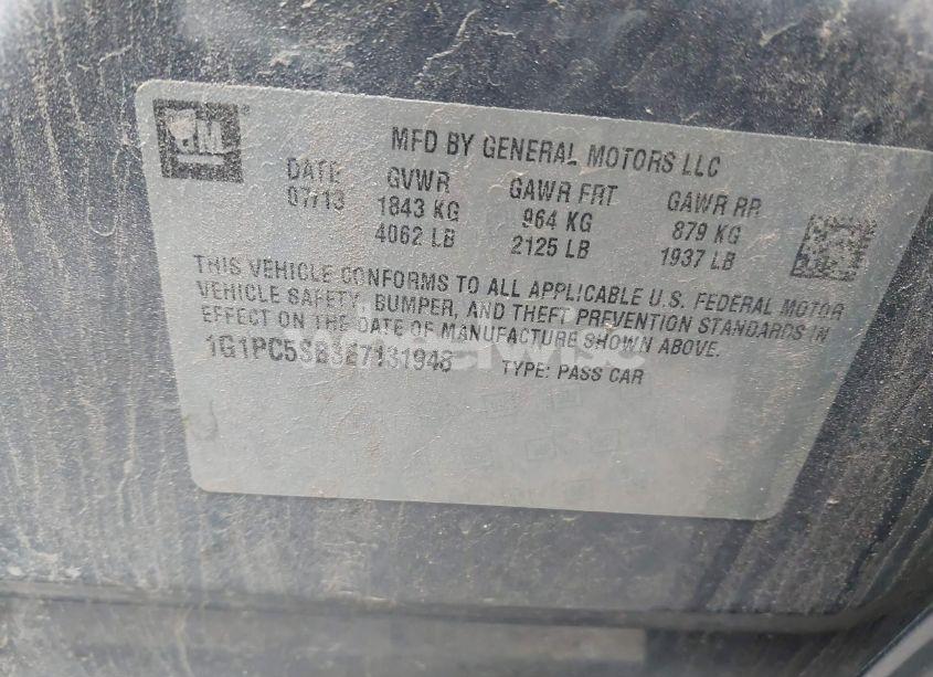 Photo 9 of 2014 Chevrolet Cruze 1LT AUTO (VIN 1G1PC5SB3E7131948)