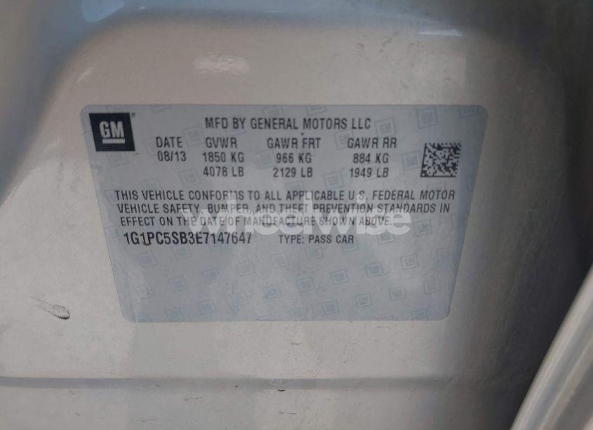 Photo 9 of 2014 Chevrolet Cruze 1LT AUTO (VIN 1G1PC5SB3E7147647)