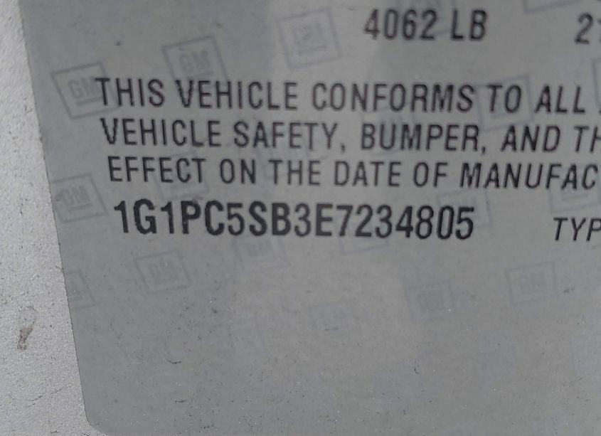 Photo 9 of 2014 Chevrolet Cruze 1LT AUTO (VIN 1G1PC5SB3E7234805)