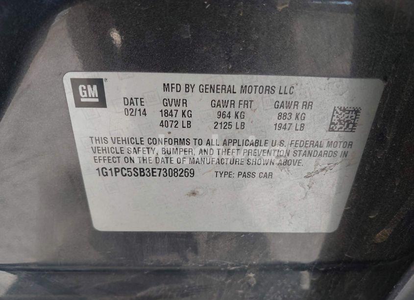 Photo 9 of 2014 Chevrolet Cruze 1LT AUTO (VIN 1G1PC5SB3E7308269)