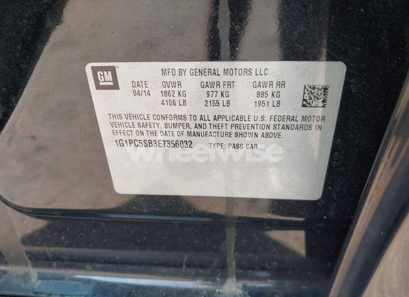 Photo 9 of 2014 Chevrolet Cruze 1LT AUTO (VIN 1G1PC5SB3E7356032)