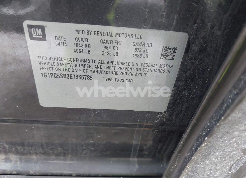 Photo 9 of 2014 Chevrolet Cruze 1LT AUTO (VIN 1G1PC5SB3E7366785)