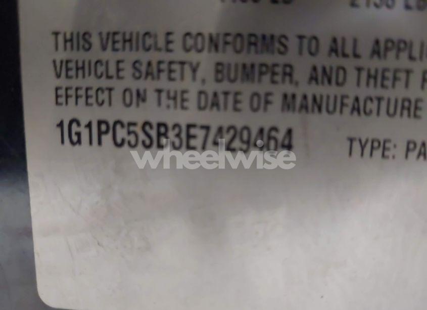 Photo 9 of 2014 Chevrolet Cruze 1LT AUTO (VIN 1G1PC5SB3E7429464)