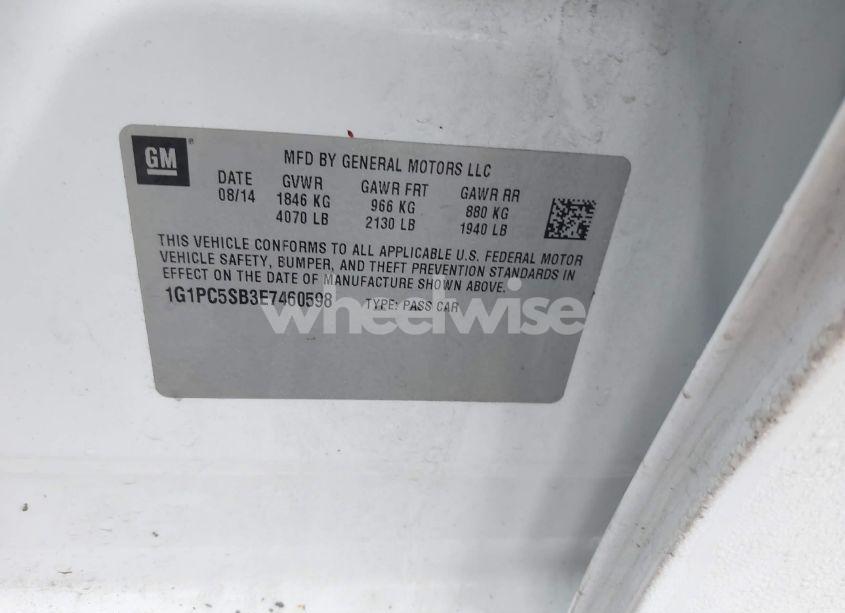 Photo 9 of 2014 Chevrolet Cruze 1LT AUTO (VIN 1G1PC5SB3E7460598)