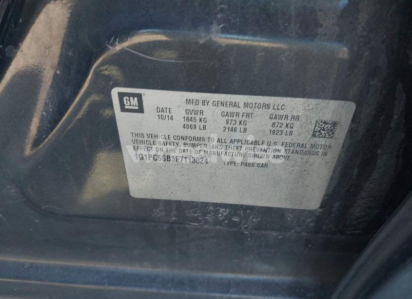 Photo 9 of 2015 Chevrolet Cruze 1LT AUTO (VIN 1G1PC5SB3F7113824)