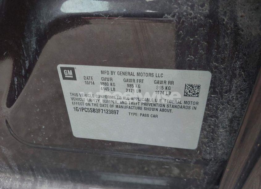 Photo 9 of 2015 Chevrolet Cruze 1LT AUTO (VIN 1G1PC5SB3F7123897)