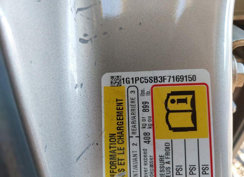 Photo 9 of 2015 Chevrolet Cruze 1LT AUTO (VIN 1G1PC5SB3F7169150)