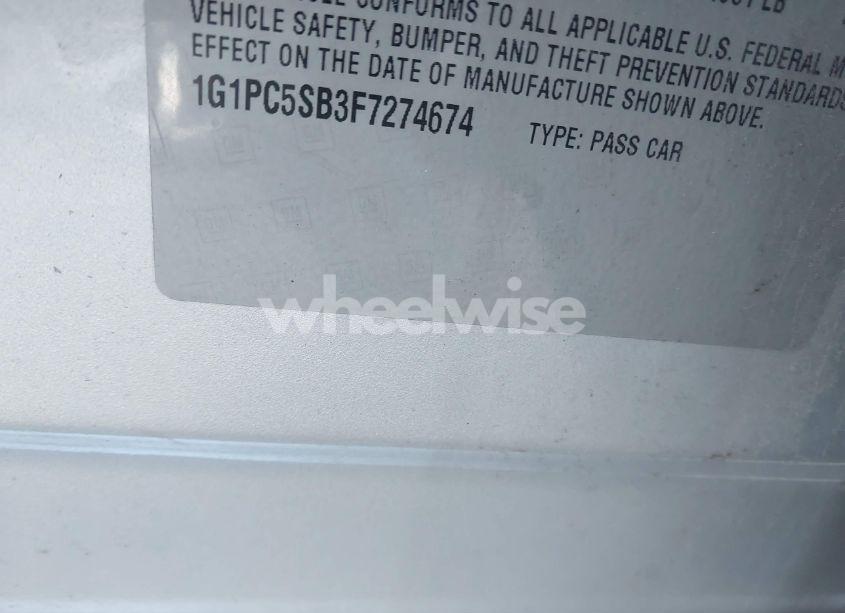 Photo 9 of 2015 Chevrolet Cruze 1LT AUTO (VIN 1G1PC5SB3F7274674)