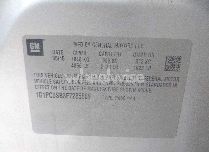 Photo 9 of 2015 Chevrolet Cruze 1LT AUTO (VIN 1G1PC5SB3F7285609)