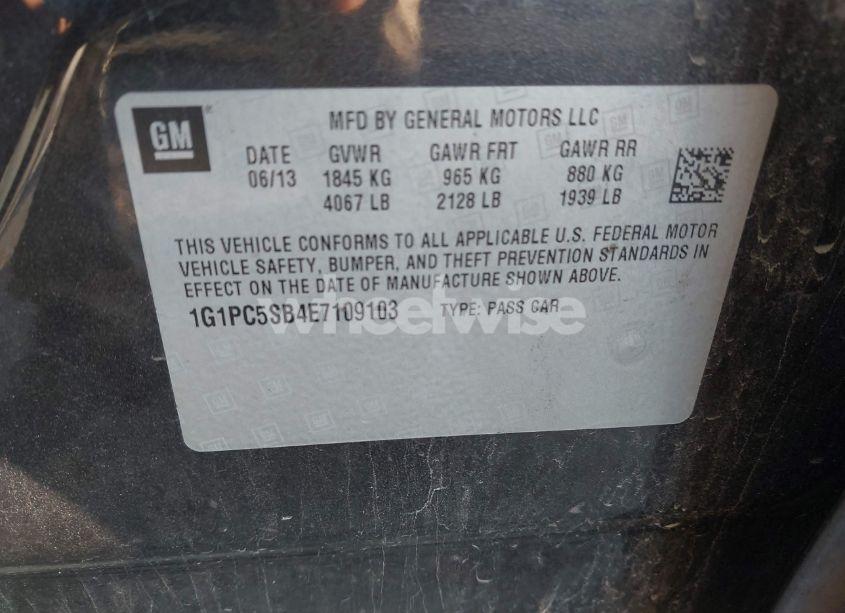 Photo 9 of 2014 Chevrolet Cruze 1LT AUTO (VIN 1G1PC5SB4E7109103)