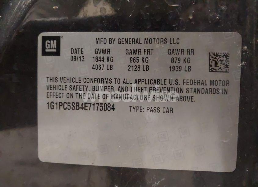 Photo 9 of 2014 Chevrolet Cruze 1LT AUTO (VIN 1G1PC5SB4E7175084)