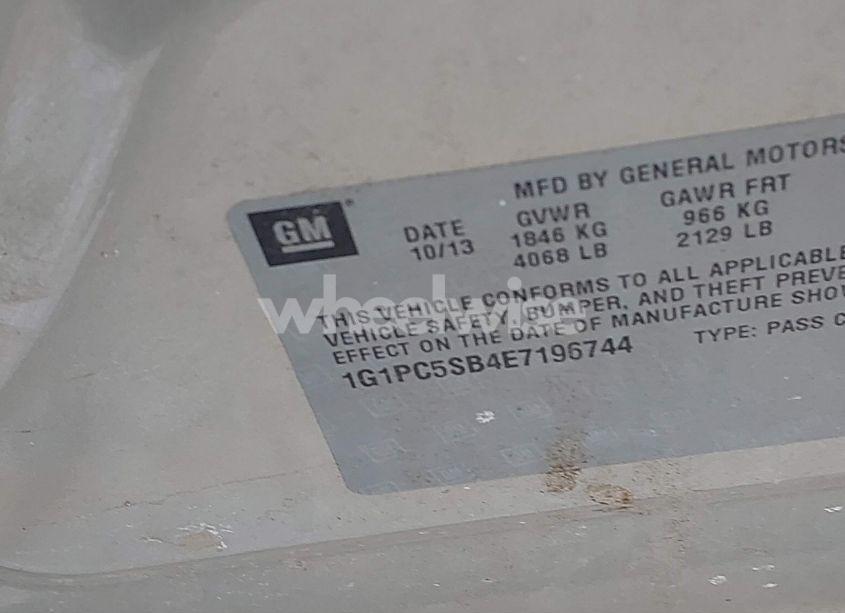 Photo 9 of 2014 Chevrolet Cruze (VIN 1G1PC5SB4E7196744)