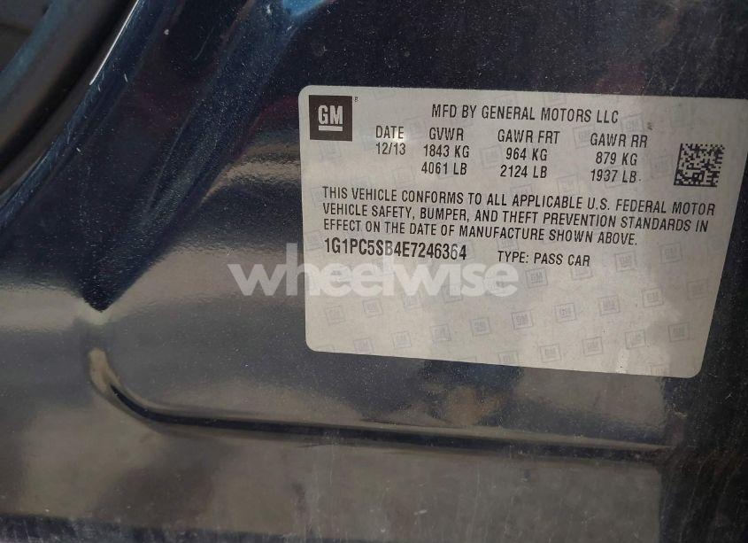 Photo 9 of 2014 Chevrolet Cruze 1LT AUTO (VIN 1G1PC5SB4E7246364)