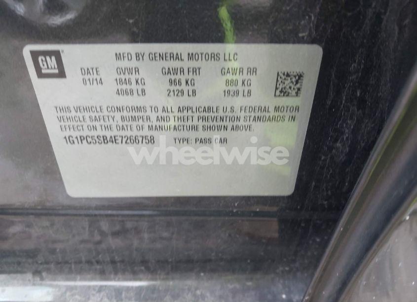 Photo 9 of 2014 Chevrolet Cruze 1LT AUTO (VIN 1G1PC5SB4E7266758)