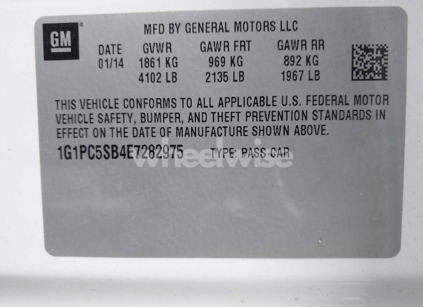 Photo 9 of 2014 Chevrolet Cruze 1LT AUTO (VIN 1G1PC5SB4E7282975)