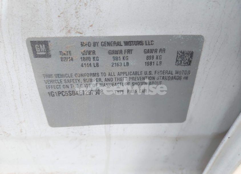 Photo 9 of 2014 Chevrolet Cruze 1LT AUTO (VIN 1G1PC5SB4E7297508)