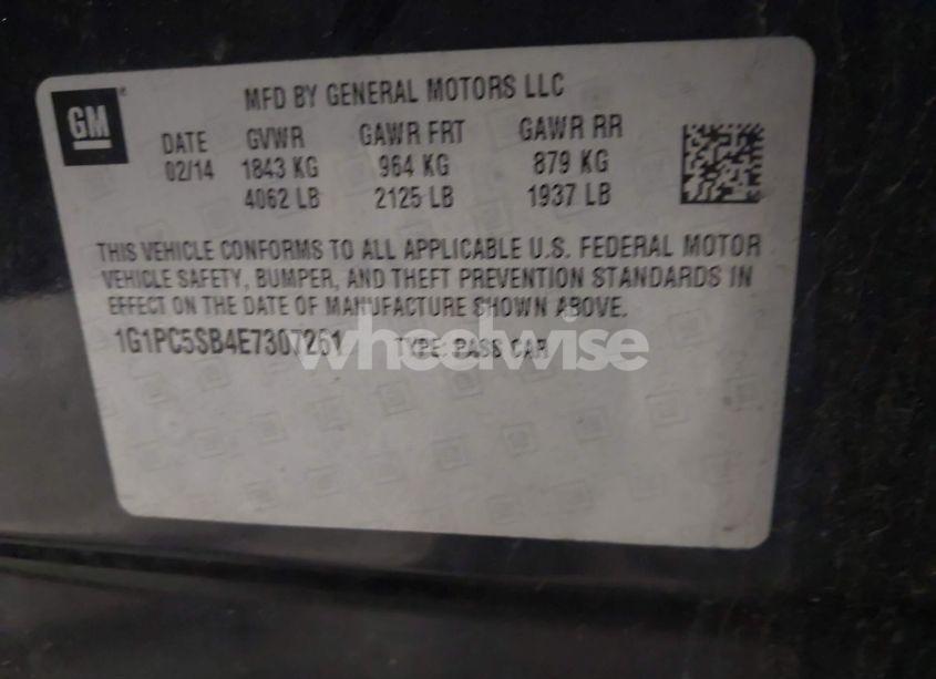 Photo 9 of 2014 Chevrolet Cruze 1LT AUTO (VIN 1G1PC5SB4E7307261)