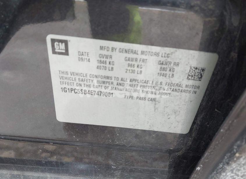 Photo 9 of 2014 Chevrolet Cruze 1LT AUTO (VIN 1G1PC5SB4E7479001)