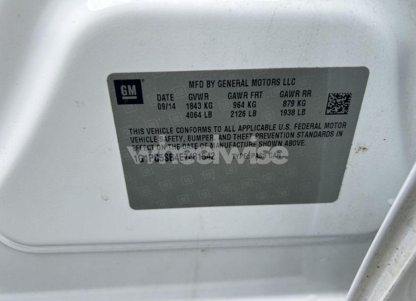 Photo 9 of 2014 Chevrolet Cruze (VIN 1G1PC5SB4E7481542)