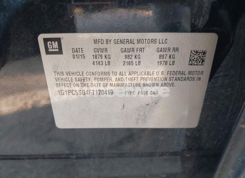 Photo 9 of 2015 Chevrolet Cruze 1LT AUTO (VIN 1G1PC5SB4F7170419)