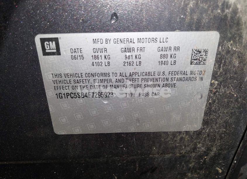 Photo 9 of 2015 Chevrolet Cruze 1LT AUTO (VIN 1G1PC5SB4F7295923)