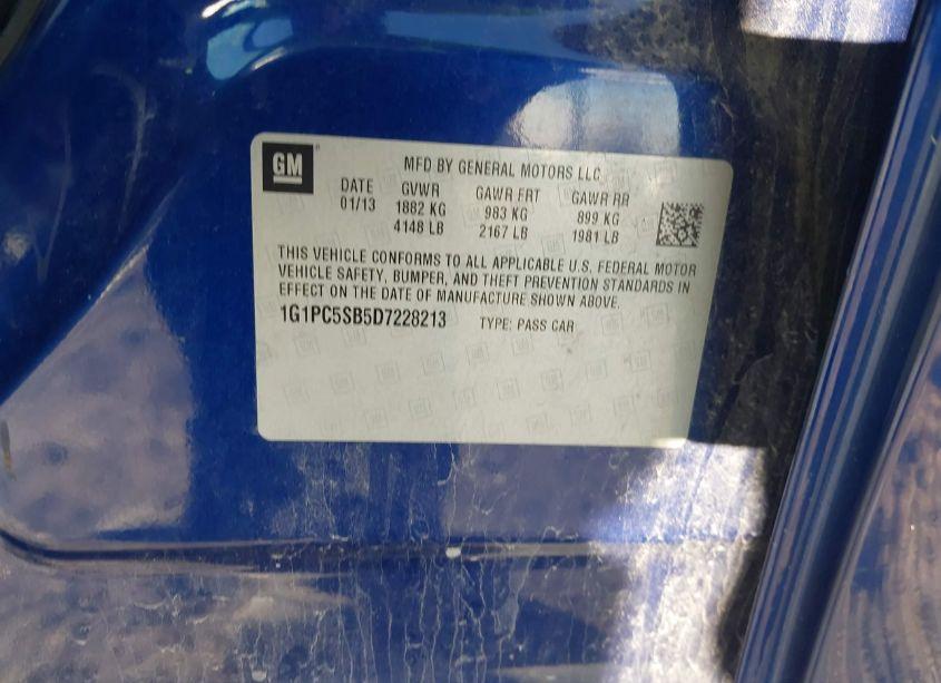 Photo 9 of 2013 Chevrolet Cruze 1LT AUTO (VIN 1G1PC5SB5D7228213)