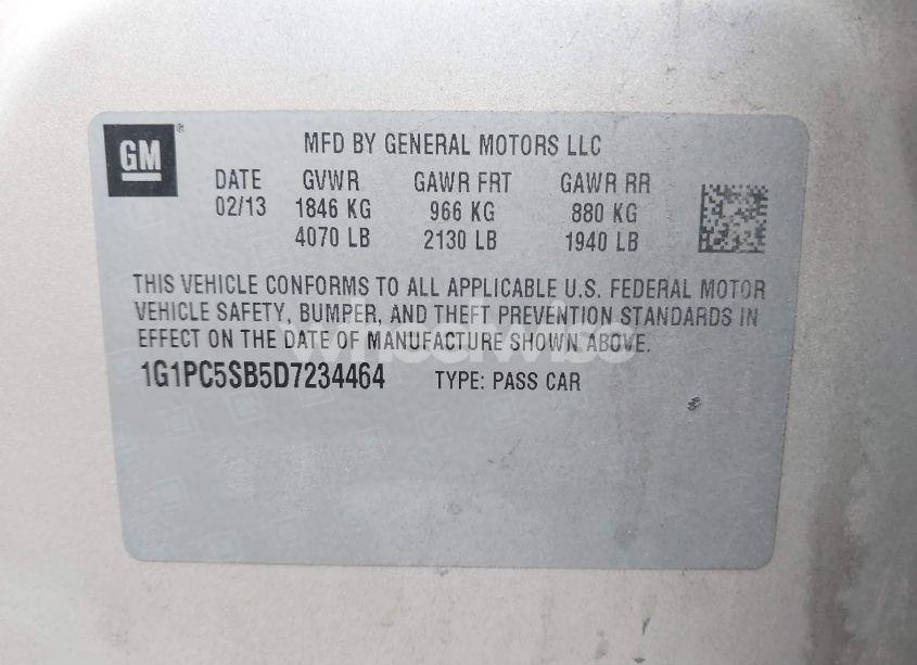 Photo 9 of 2013 Chevrolet Cruze 1LT AUTO (VIN 1G1PC5SB5D7234464)