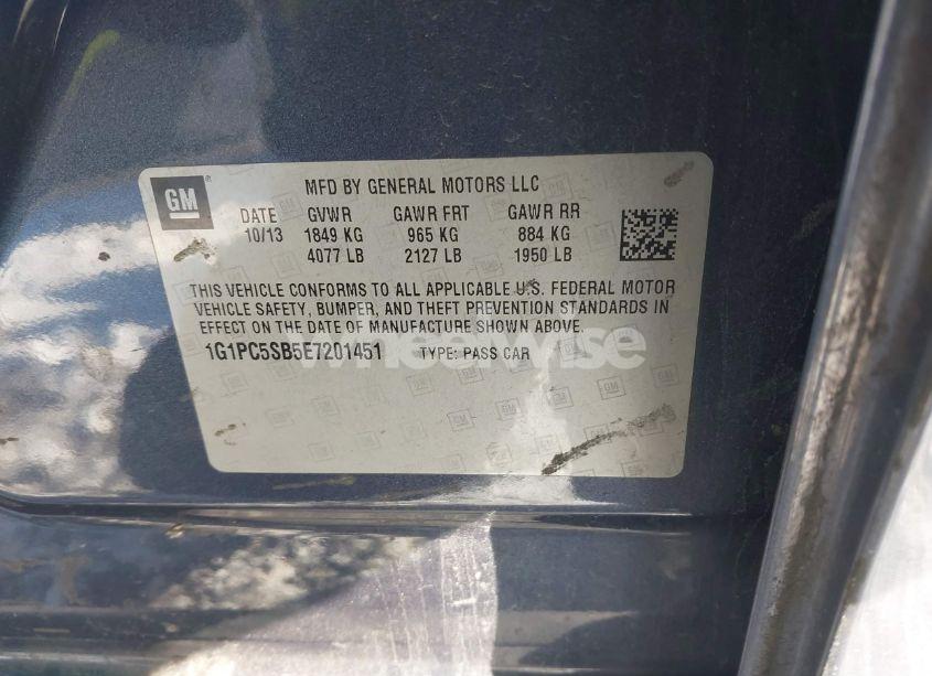 Photo 9 of 2014 Chevrolet Cruze 1LT AUTO (VIN 1G1PC5SB5E7201451)