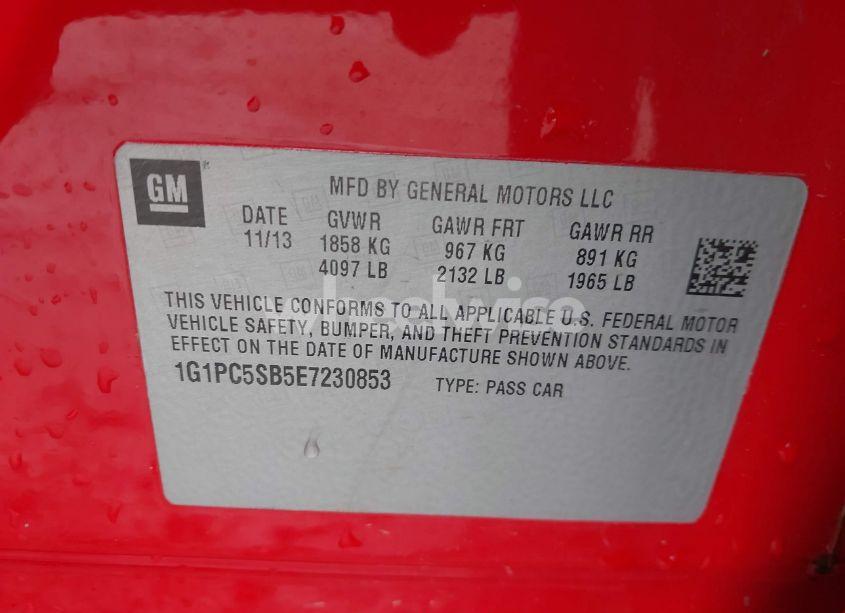 Photo 9 of 2014 Chevrolet Cruze 1LT AUTO (VIN 1G1PC5SB5E7230853)