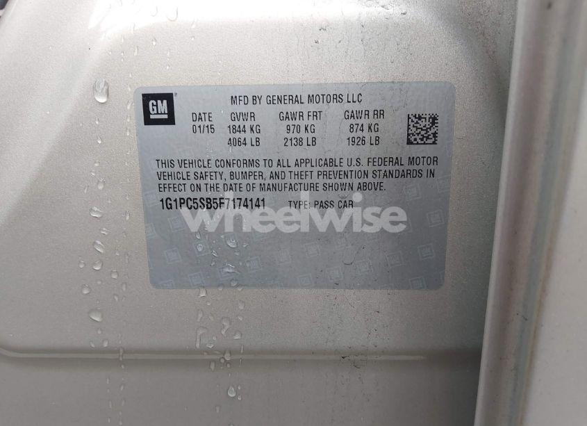 Photo 9 of 2015 Chevrolet Cruze 1LT AUTO (VIN 1G1PC5SB5F7174141)