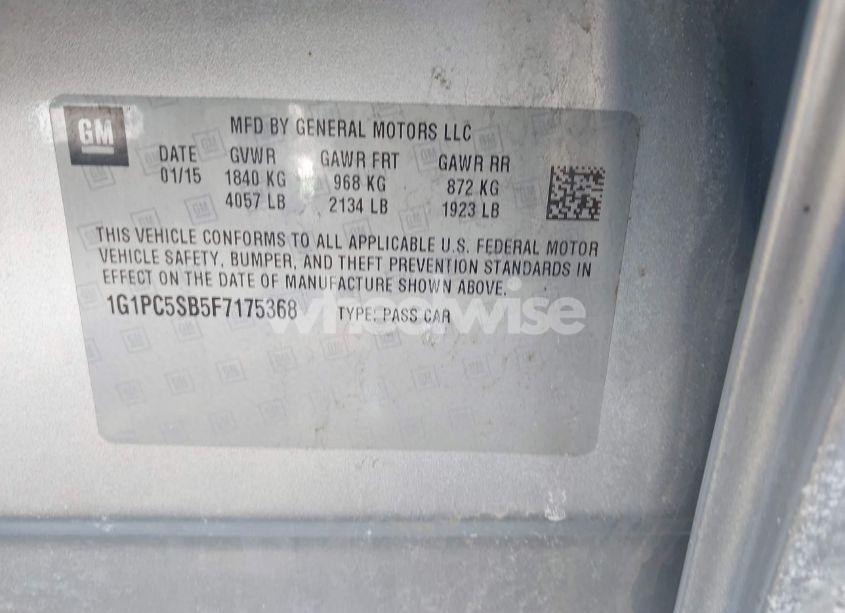 Photo 9 of 2015 Chevrolet Cruze 1LT AUTO (VIN 1G1PC5SB5F7175368)