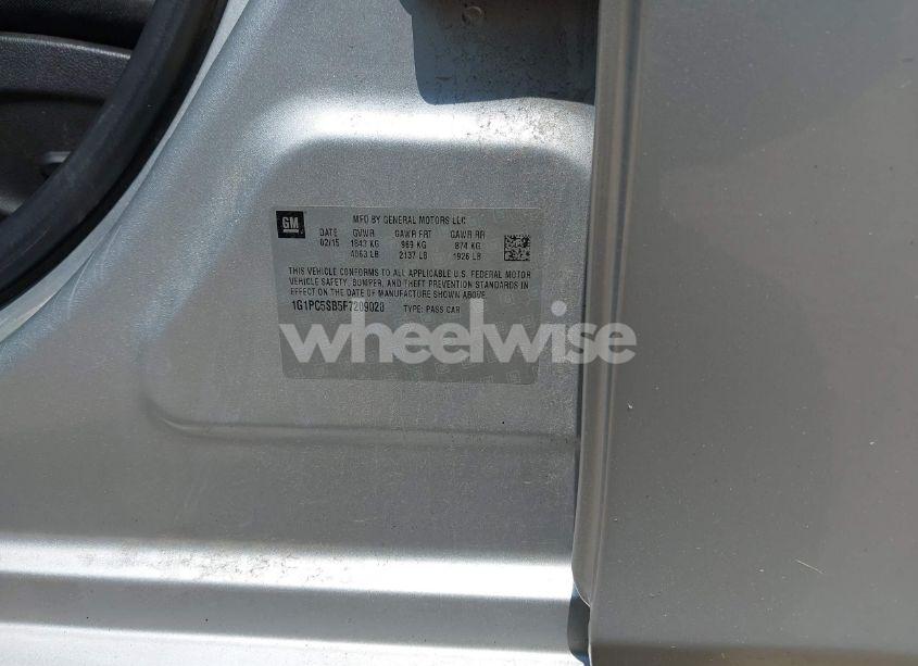 Photo 9 of 2015 Chevrolet Cruze 1LT AUTO (VIN 1G1PC5SB5F7209020)