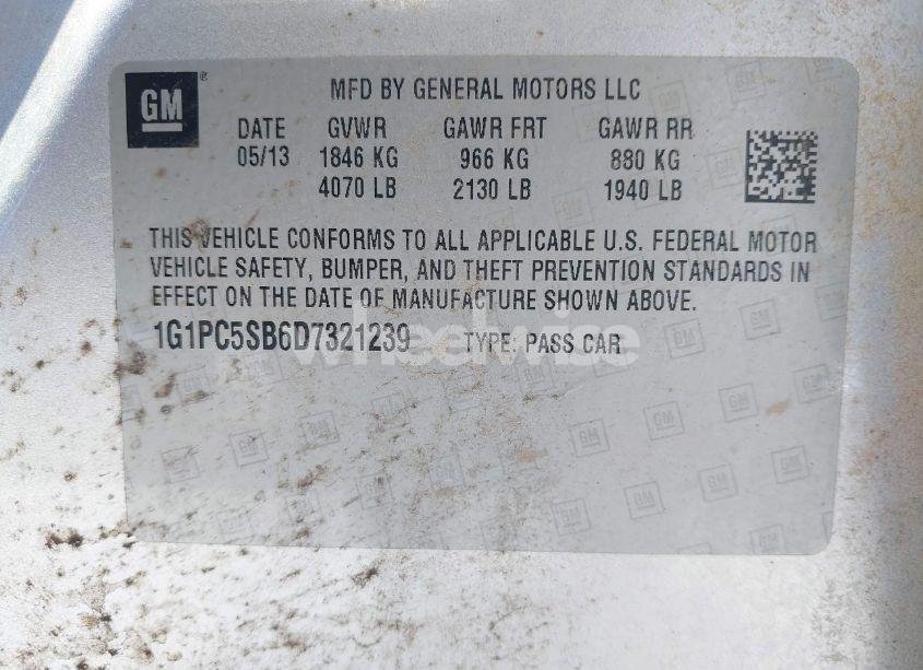 Photo 9 of 2013 Chevrolet Cruze 1LT AUTO (VIN 1G1PC5SB6D7321239)